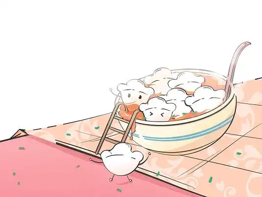 彩色手绘卡通饺子水饺冬至美食食物元素png素材