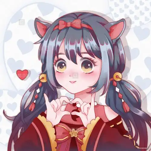 可爱女孩比划爱心