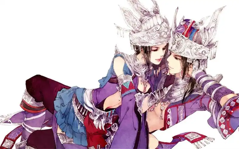 唯美中国古风人物爱情手绘壁纸图片下载高清大图预览1920x1200_卡通动