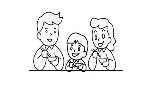 一家三口简笔画