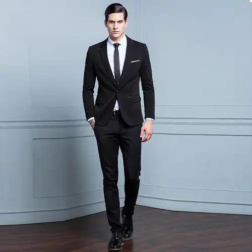 az蚁族男士修身西装伴郎西服套装男商务休闲韩版新郎结婚礼服正装