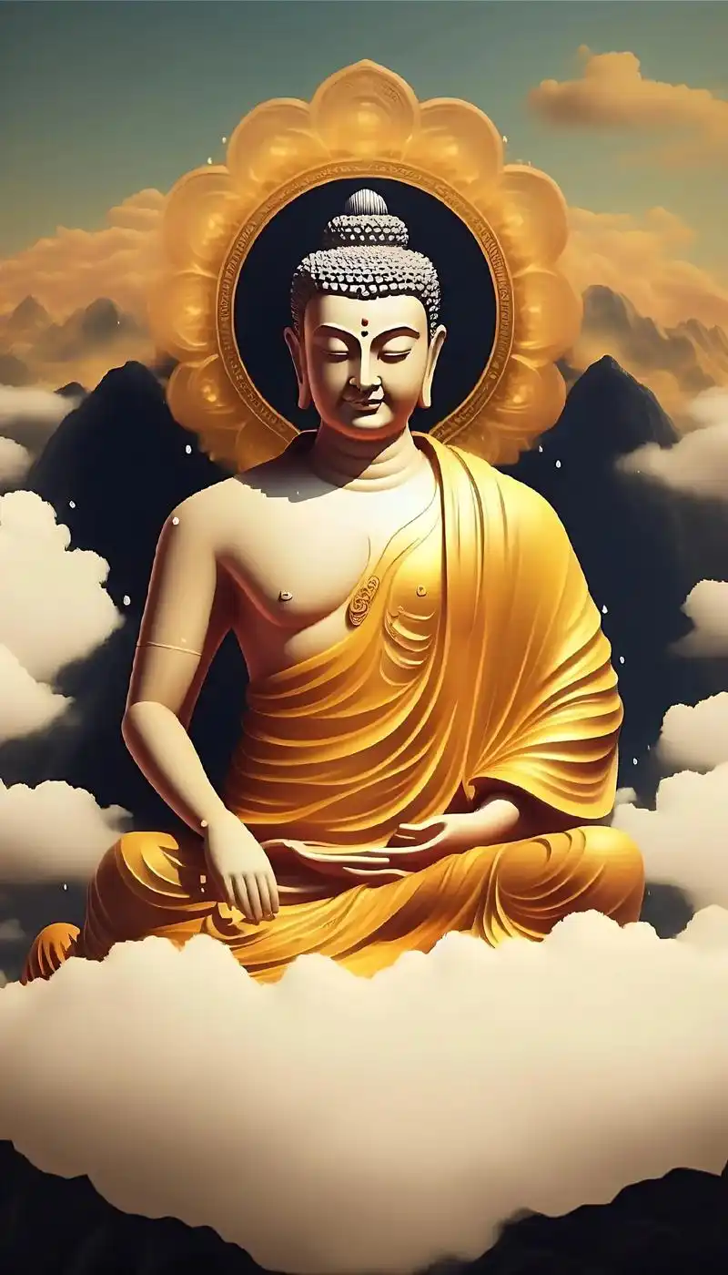 如来佛祖坐在莲花法座上,驾着腾 - 抖音