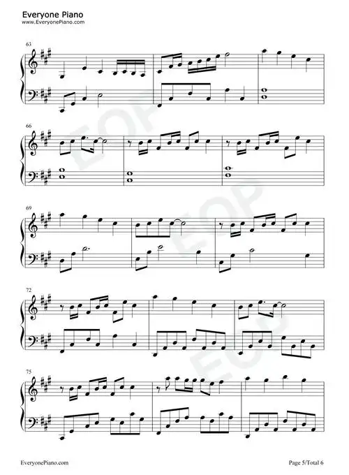 玫瑰少年-五月天五线谱预览5