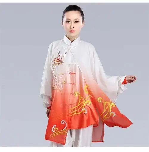 高档太极服女新款飘逸表演比赛渐变色刺绣太极拳练功服装男20小和山