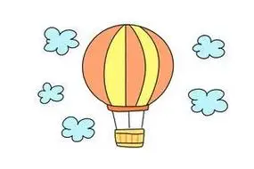 热气球简笔画大全及画法步骤飞艇和热气球简笔画学画彩色热气球简笔画