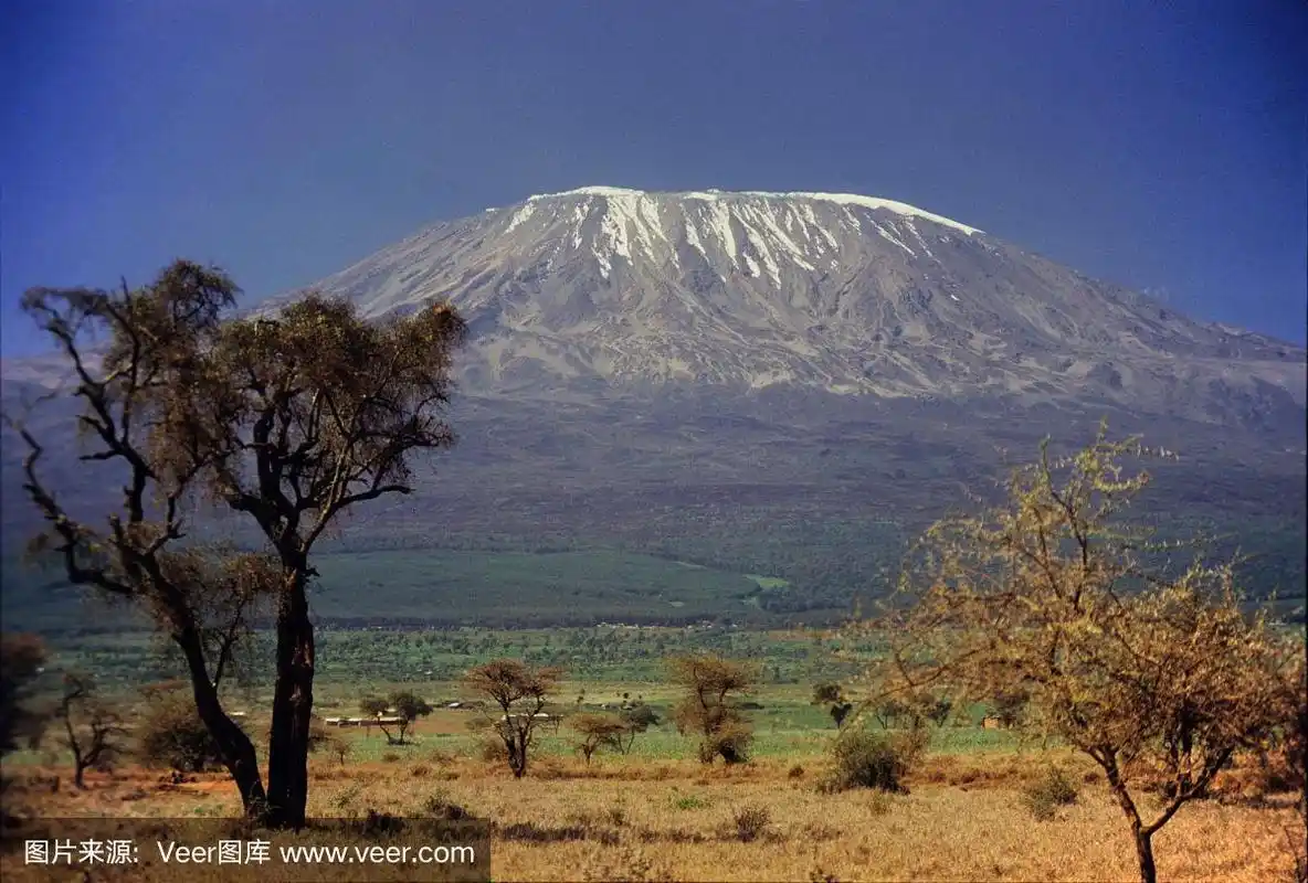 非洲最高峰乞力马扎罗山上的雪