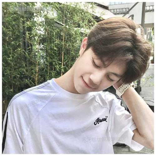 新品天使丝丝网红假发男中分刘海短发韩版帅气蓬松学生自拍全头套