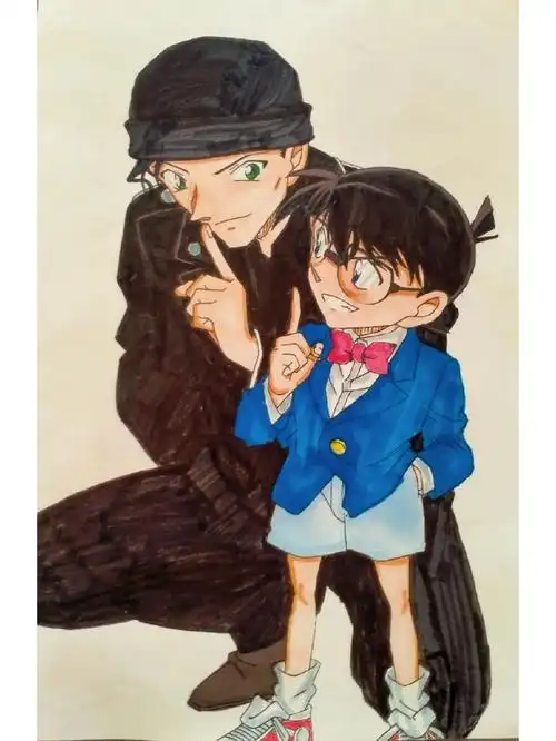 柯南和赤井秀一绘画
