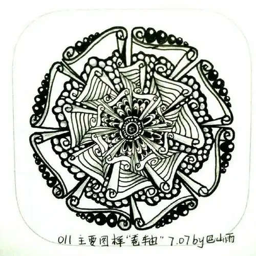「原创」每天手绘圆形禅绕画007—015