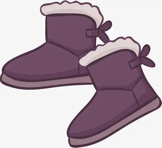 矢量png灰色冬季保暖雪地靴