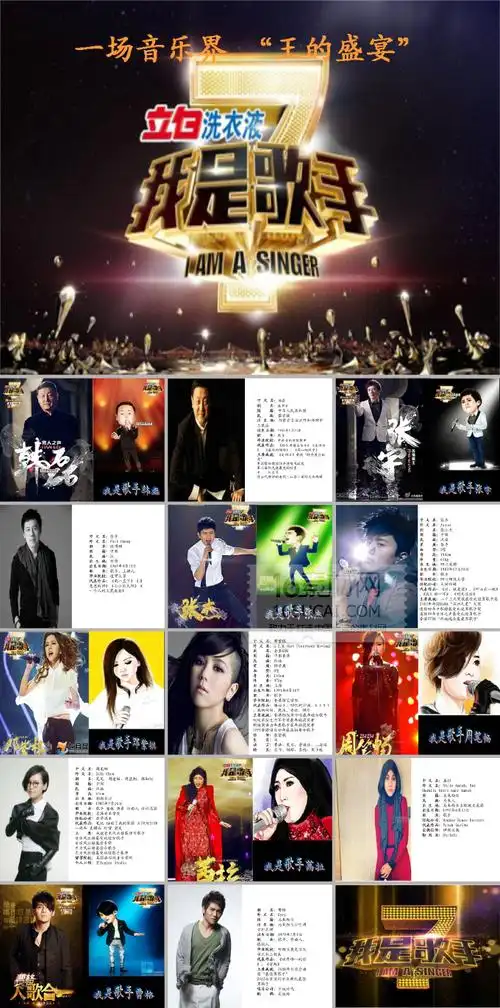 我是歌手第二季歌手简介ppt模板