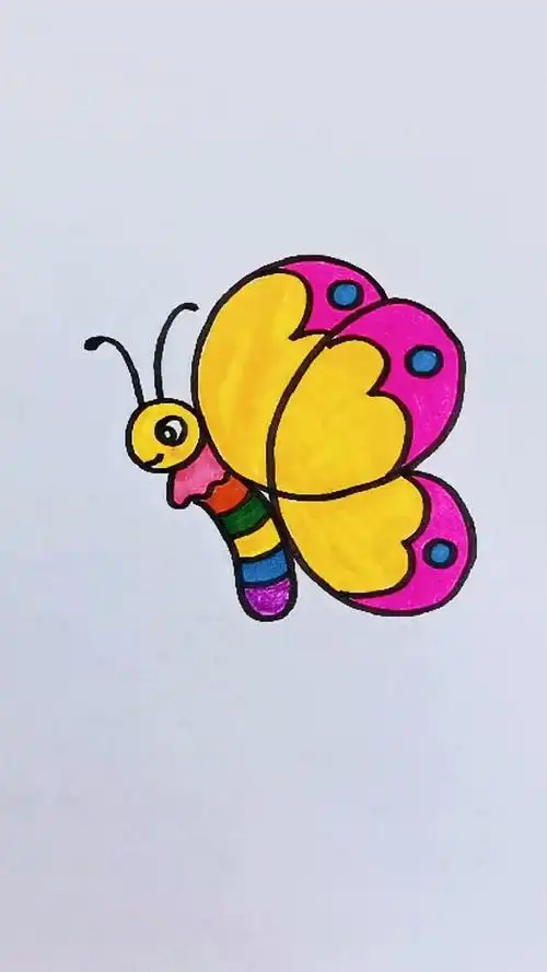 简单几笔画漂亮蝴蝶 简笔画教程 幼儿简笔画 简笔画