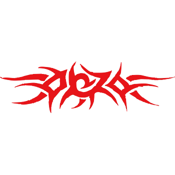 矢量纹身红色火像线条图腾