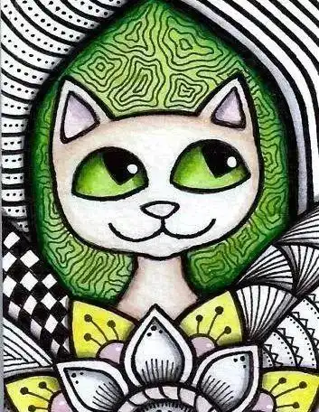 【创意线描】第一次见到这么q萌的动物!_儿童画教学_零二七艺考