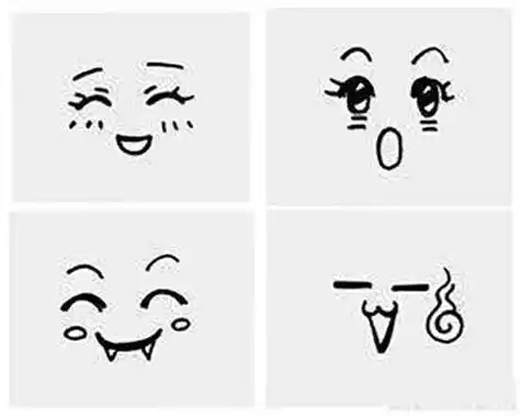 q版动漫表情绘画素材,简笔画也很不错噢插画图片壁纸表情简笔画笔芯