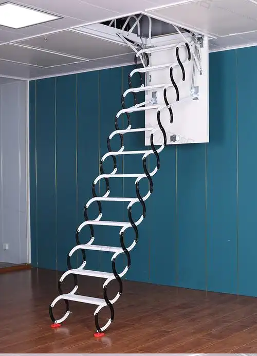 家倍优 楼梯全自动阁楼伸缩梯电动遥控升降梯家用隐形折叠梯复式别墅