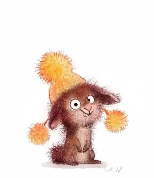 一组动物彩铅画,太可爱了,太搞笑了!_插画