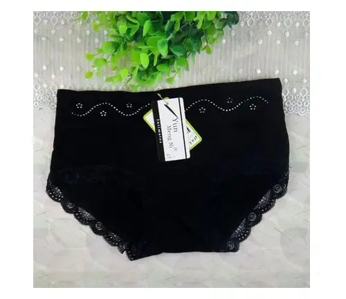 竹纤维女式内裤女士烫钻内裤云梦妮女式舒适内裤带钻三角裤86469