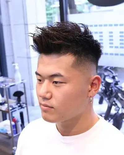 飞机头还可以加入当下比较火的摩根烫发,增加发丝之间的束状感,打理