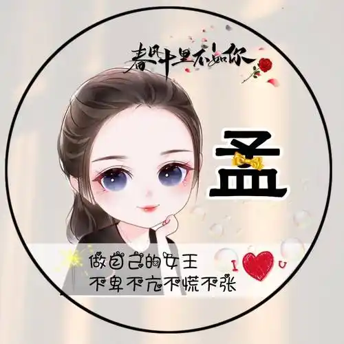 2023微信头像,姓氏头像 做自己的女王 一组女生卡通姓氏头像_程序_按
