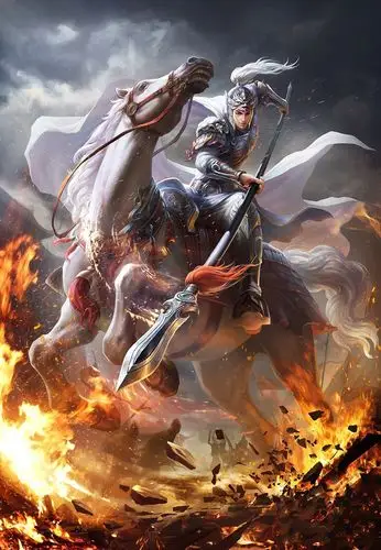 抖音动态壁纸赵云长枪手绘!