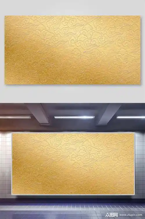 中式金色古典花纹祥云背景素材