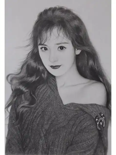 起稿都过程比较敷衍素描绘画过程素描头像杨幂素描画