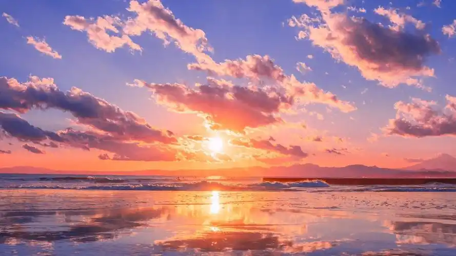 绝美的海边日落,风景-回车桌面