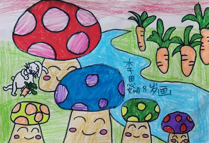 李思娴  8岁  儿童画《真甜啊》