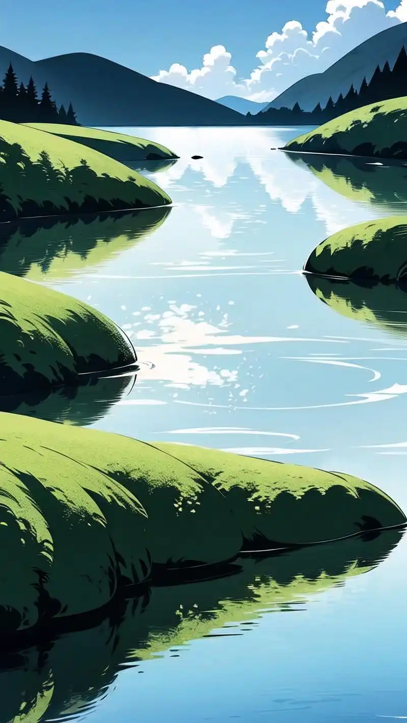 简约干净湖水壁纸98治愈系桌面 喜欢简约风的宝子们注意啦98!