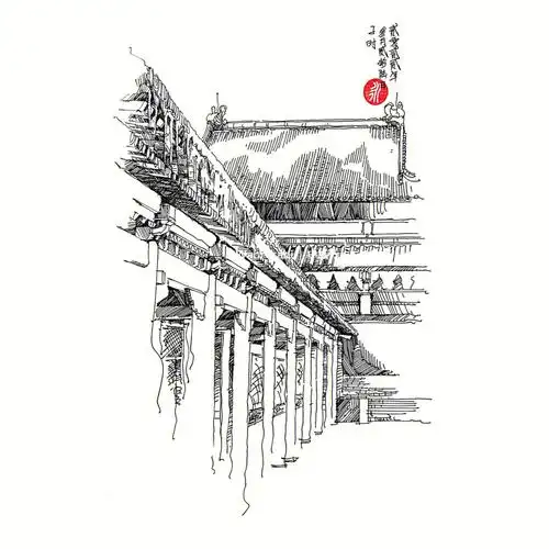 建筑手绘  #故宫  #钢笔建筑速写  #隐秘的角落
