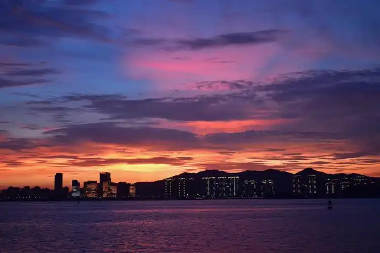 xiamen厦门海湾公园傍晚日落