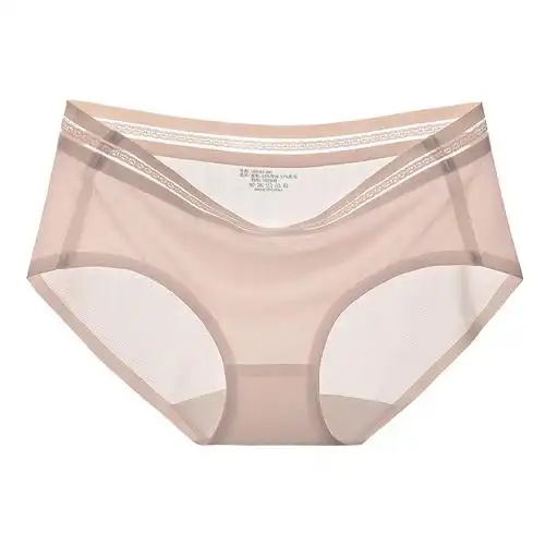 简约撞色系柔软亲肤内裤女士舒适透气冰丝茶多酚抗菌裆三角裤