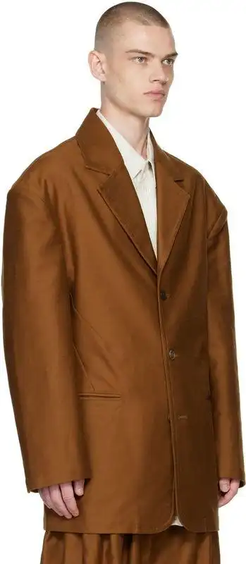 hedmayner棕色西装外套2022秋冬奢侈奢侈品品男商务正装西服