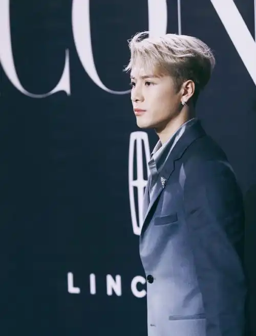 王嘉尔乌云灰渐变西装