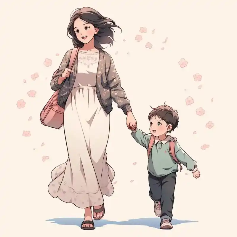 母子牵手亲子漫画头像,超有爱.#亲子头像 #一起换头像 #宝 - 抖音