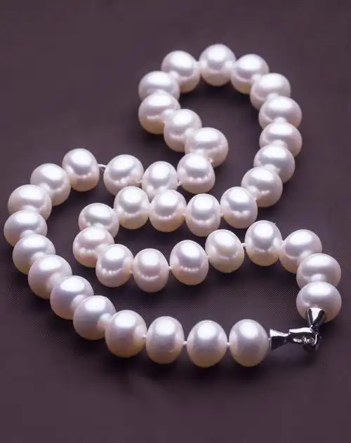 银扣12-13mm超大颗送妈妈馒头圆aaaa级高档天然珍珠项链-心意(附国检