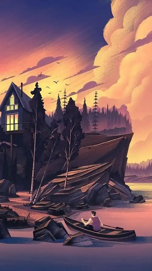 精美二次元风景插画手机壁纸