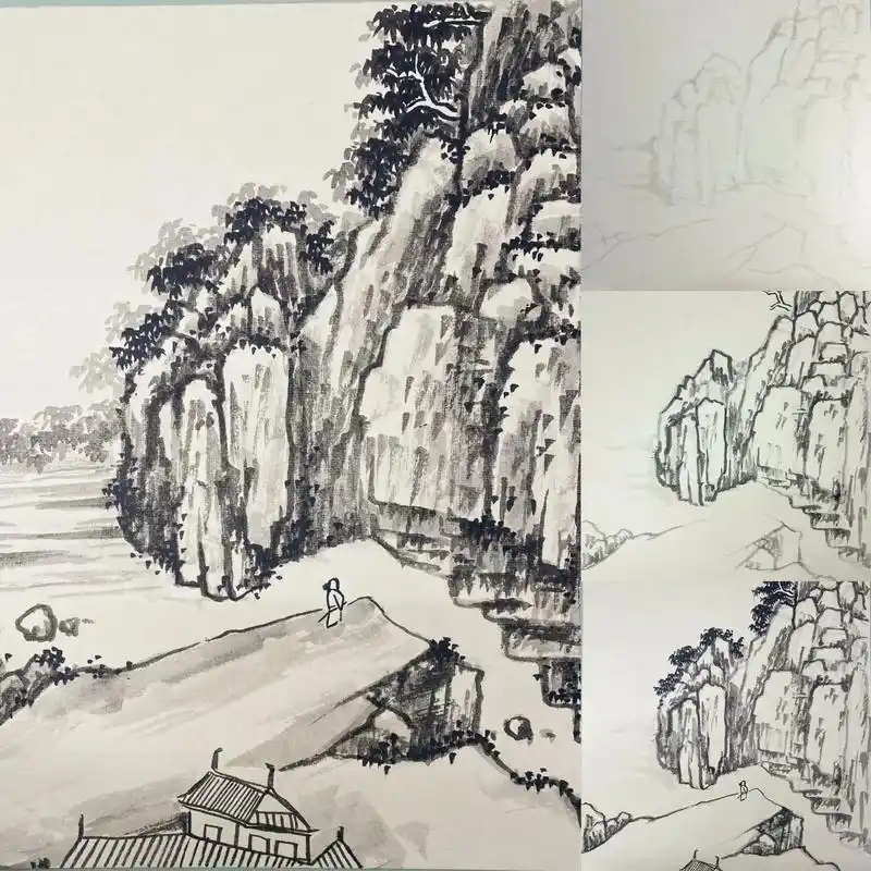 山水画步骤分享.