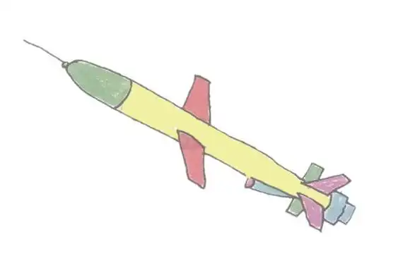 导弹简笔画的画法步骤图解教程
