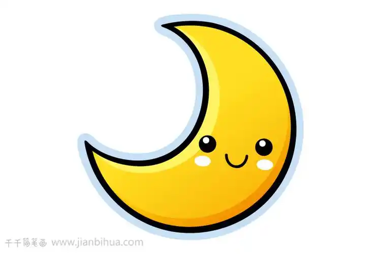 月亮手帐素材简笔画图片
