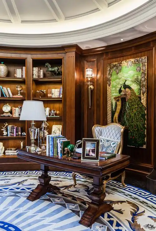 欧式 别墅 端庄典雅 高贵华丽 温馨 书房图片来自天津别墅室内装修在