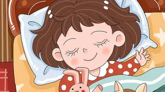 原创可爱卡通居家生活温馨睡觉入眠儿童插画