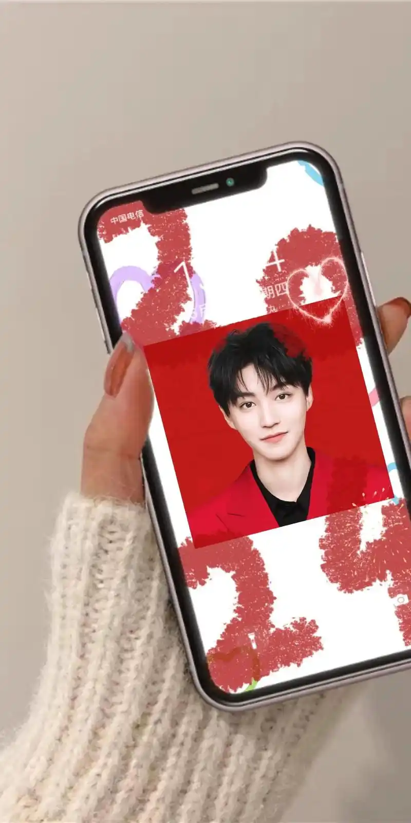 王俊凯红色壁纸#王俊凯 #屏保 - 抖音