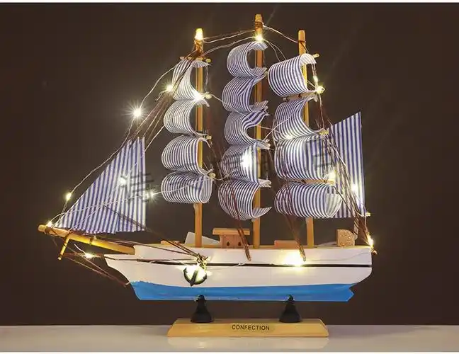 2022新款一帆风顺摆件创意帆船模型乔迁家居客厅装饰品酒柜书架桌面小