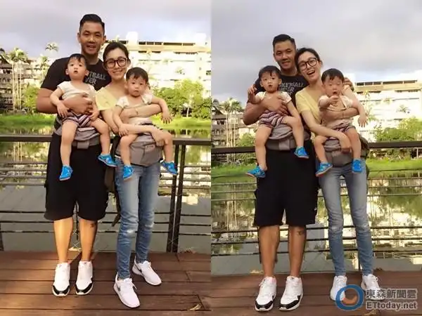 范玮琪全家福有亮点! 翔翔怒视镜头「很热啦快点拍」