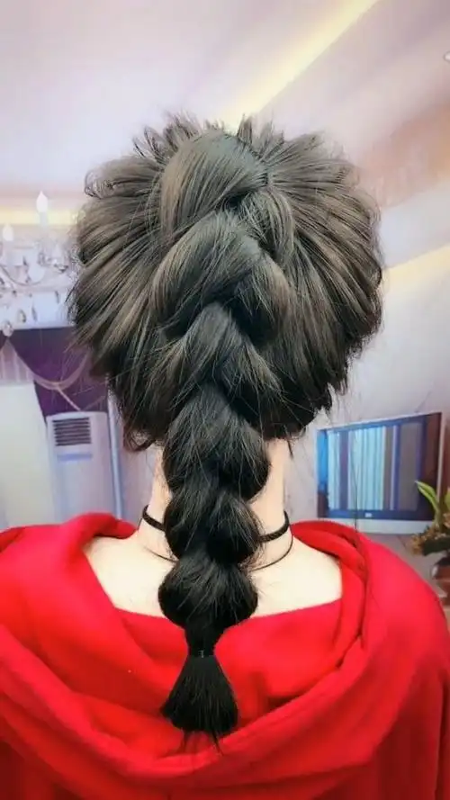 简单马尾辫编发,学生党必备