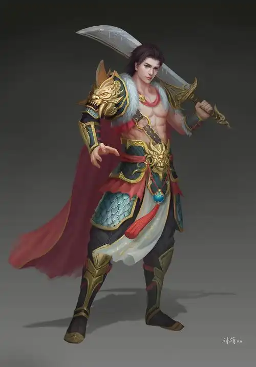 男战士|插画|游戏原画|沐笛vs - 原创作品 - 站酷 (zcool)