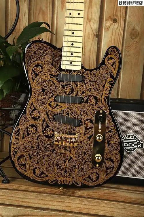 黄贯中电吉他 beyond新手入门初学者定制款010 8602金属摇滚金花 吉他