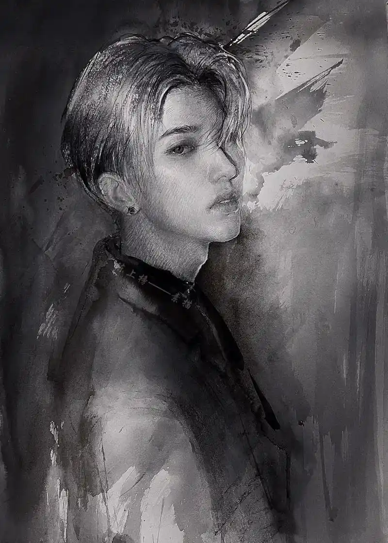 画画 #美术生 #素描 #氛围感 #帅哥 - 抖音